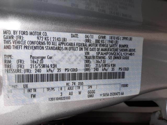 صورة رقم 10 من المزاد - 2012 FORD FOCUS SEL مع VIN 1FAHP3M23CL131461