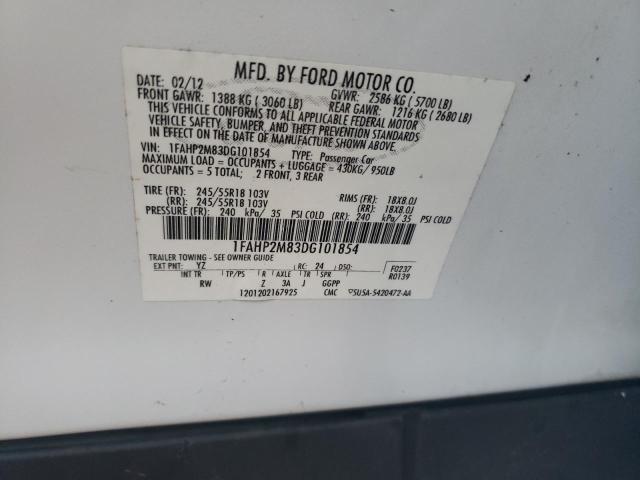 Photo 10 from auction – 2013 FORD TAURUS POL with VIN 1FAHP2M83DG101854