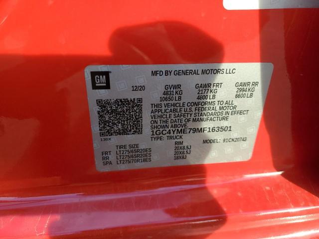 Photo 10 from auction – 2021 CHEVROLET SILVERADO with VIN 1GC4YME79MF163501