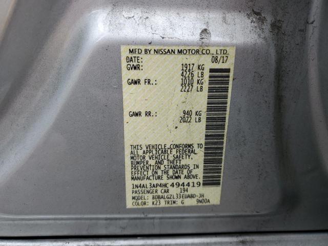 Photo 10 from auction – 2017 NISSAN ALTIMA 2.5 with VIN 1N4AL3AP4HC494419