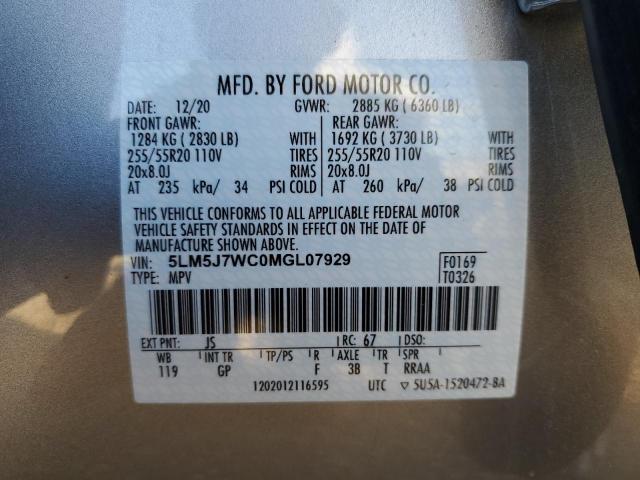 Photo 10 from auction – 2021 LINCOLN AVIATOR RE with VIN 5LM5J7WC0MGL07929