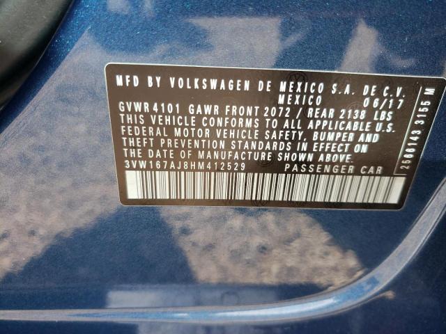 Photo 10 from auction – 2017 VOLKSWAGEN JETTA S with VIN 3VW167AJ8HM412529