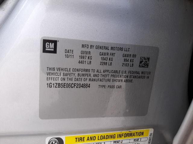 Photo 10 from auction – 2012 CHEVROLET MALIBU LS with VIN 1G1ZB5E06CF204884
