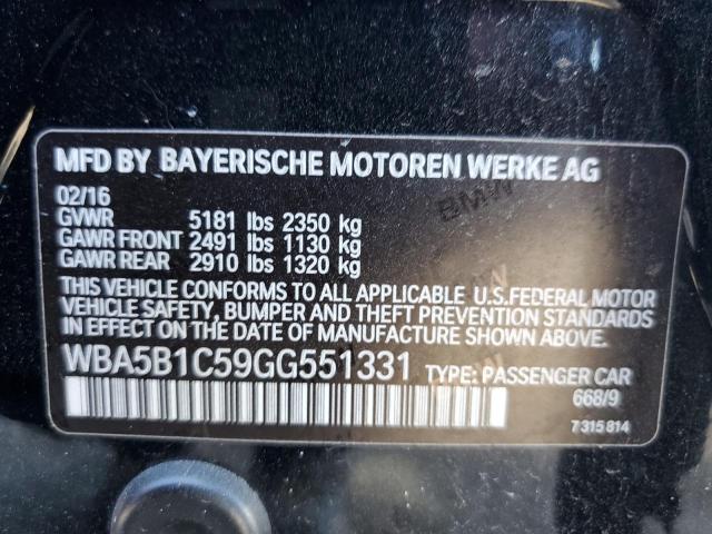 Photo 10 from auction – 2016 BMW 535 I with VIN WBA5B1C59GG551331