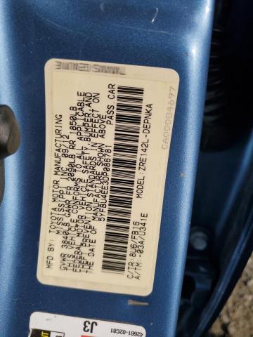 Photo 10 from auction – 2013 TOYOTA COROLLA BA with VIN 5YFBU4EE3DP086781