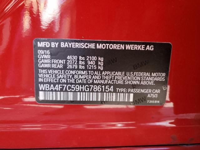 Photo 10 from auction – 2017 BMW 430I GRAN with VIN WBA4F7C59HG786154