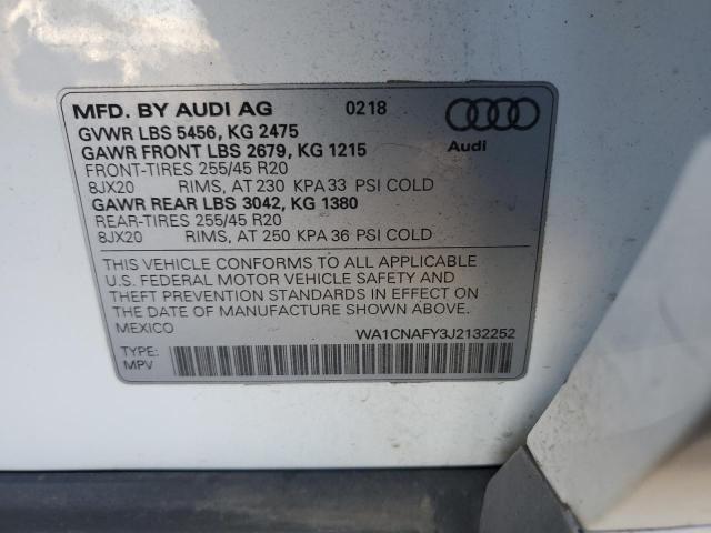 Photo 10 from auction – 2018 AUDI Q5 PRESTIG with VIN WA1CNAFY3J2132252