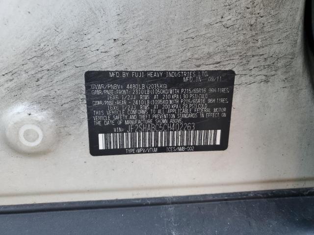 Photo 10 from auction – 2012 SUBARU FORESTER 2 with VIN JF2SHABC5CH402263