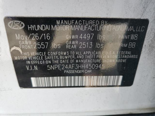 Photo 10 from auction – 2017 HYUNDAI SONATA SE with VIN 5NPE24AF3HH450945