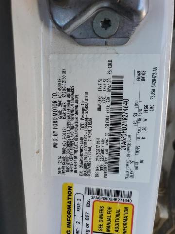 Photo 10 from auction – 2017 FORD FUSION SE with VIN 3FA6P0HD2HR274640