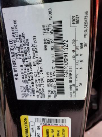 Photo 10 from auction – 2015 FORD FUSION TIT with VIN 3FA6P0K9XFR112272