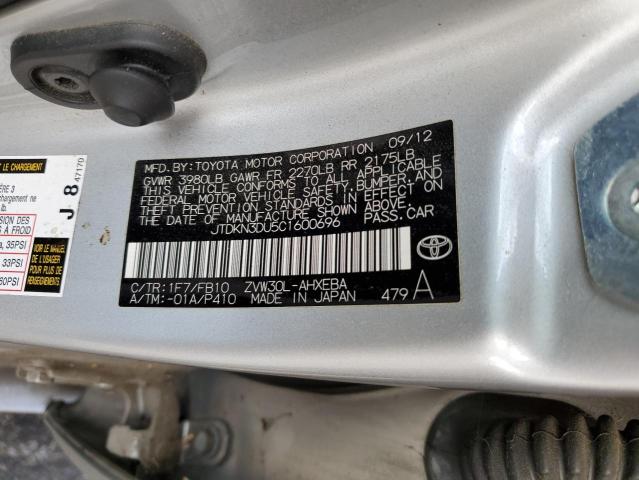 Photo 10 from auction – 2012 TOYOTA PRIUS with VIN JTDKN3DU5C1600696