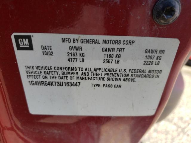 Photo 10 from auction – 2003 BUICK LESABRE with VIN 1G4HR54K73U163447