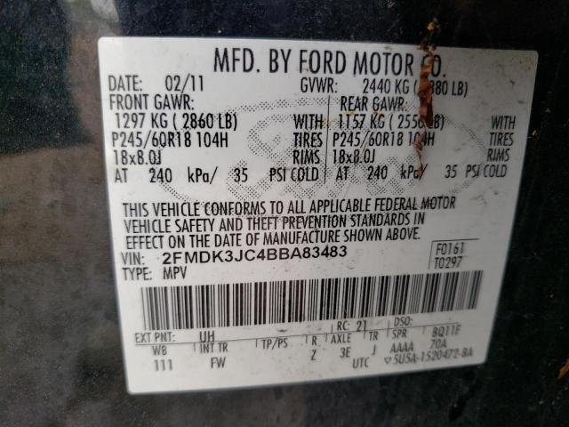 Photo 10 from auction – 2011 FORD EDGE SEL with VIN 2FMDK3JC4BBA83483
