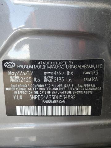 Photo 10 from auction – 2013 HYUNDAI SONATA SE with VIN 5NPEC4AB6DH534892