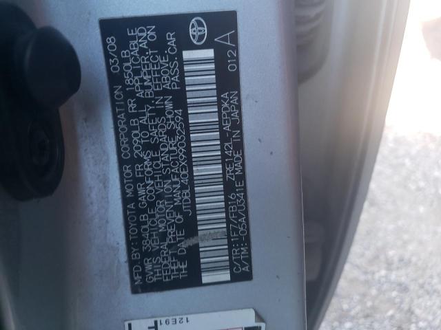 Photo 10 from auction – 2009 TOYOTA COROLLA with VIN JTDBL40EX99032594