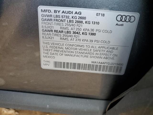 Photo 10 from auction – 2018 AUDI SQ5 PREMIU with VIN WA1A4AFY2J2219490
