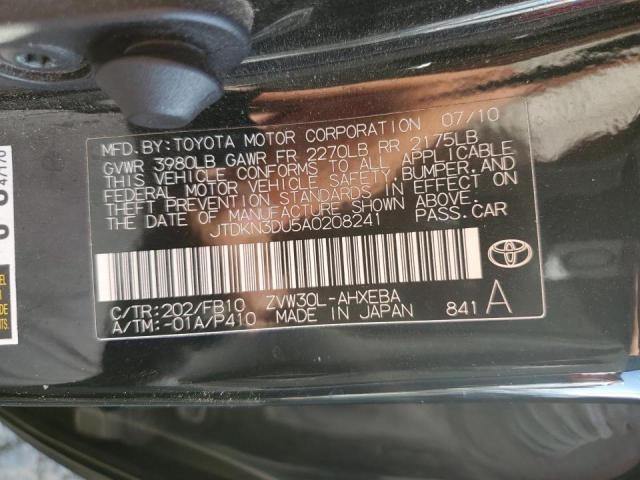 Photo 10 from auction – 2010 TOYOTA PRIUS with VIN JTDKN3DU5A0208241
