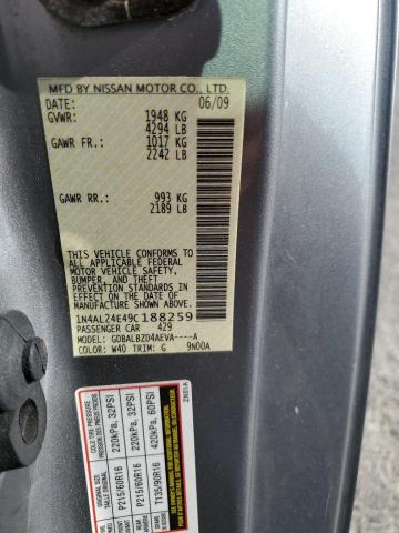 Photo 10 from auction – 2009 NISSAN ALTIMA 2.5 with VIN 1N4AL24E49C188259