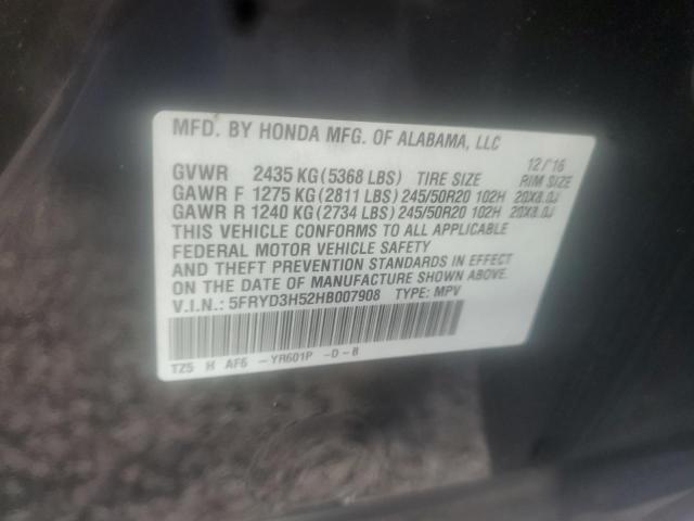 Photo 10 from auction – 2017 ACURA MDX TECHNO with VIN 5FRYD3H52HB007908
