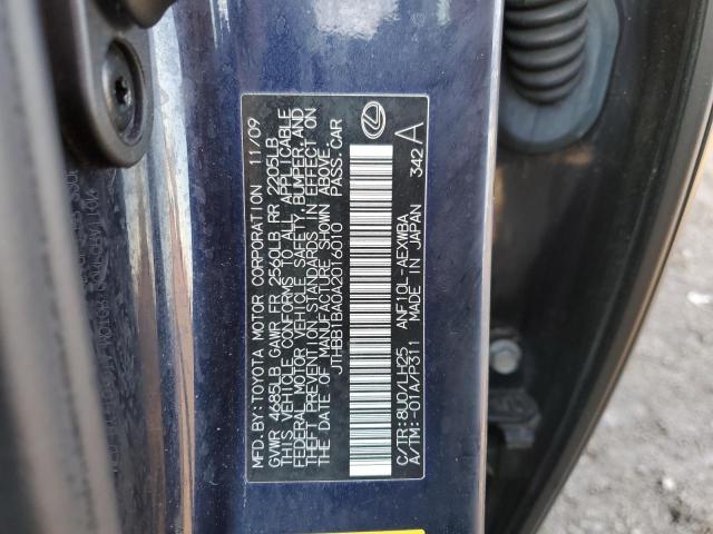 Photo 10 from auction – 2010 LEXUS HS 250H with VIN JTHBB1BA0A2016010
