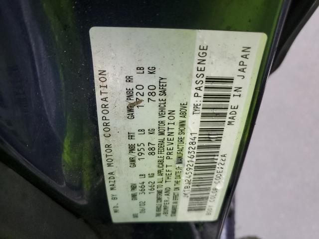 Photo 10 from auction – 2002 MAZDA PROTEGE PR with VIN JM1BJ245921632841