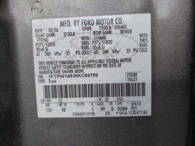 Photo 10 from auction – 2006 FORD F150 SUPER with VIN 1FTPW14536KC69759