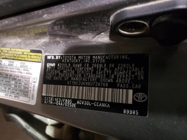 Photo 10 from auction – 2006 TOYOTA CAMRY LE with VIN 4T1BE32K86U728768