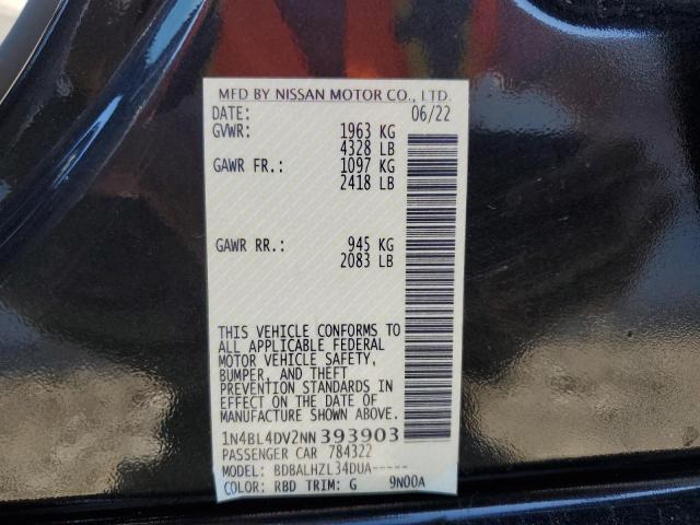 Photo 10 from auction – 2022 NISSAN ALTIMA SV with VIN 1N4BL4DV2NN393903
