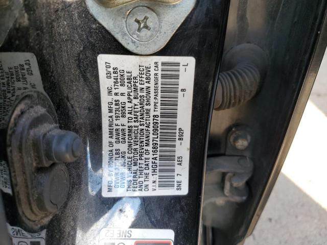 Photo 10 from auction – 2007 HONDA CIVIC EX with VIN 1HGFA16897L090978