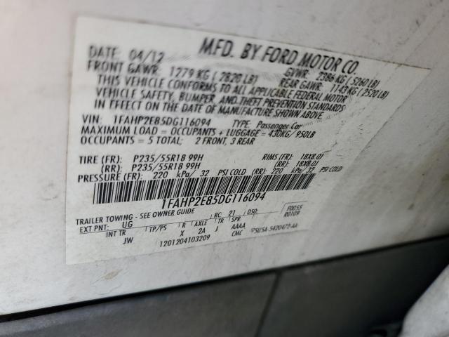 Photo 10 from auction – 2013 FORD TAURUS SEL with VIN 1FAHP2E85DG116094