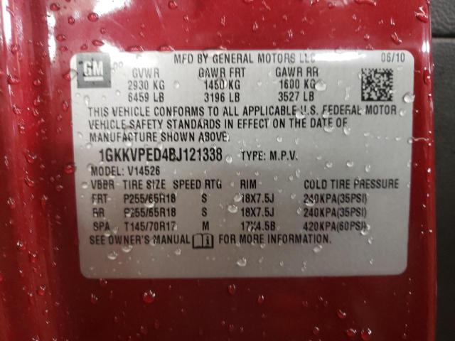 Photo 10 from auction – 2011 GMC ACADIA SLE with VIN 1GKKVPED4BJ121338