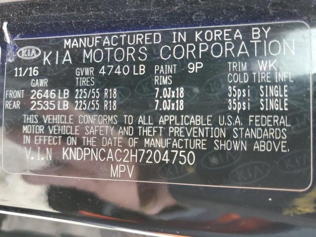 Photo 10 from auction – 2017 KIA SPORTAGE E with VIN KNDPNCAC2H7204750