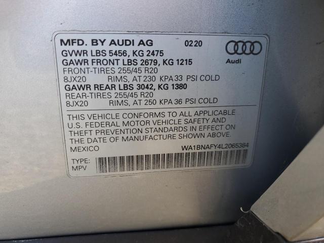 Photo 10 from auction – 2020 AUDI Q5 PREMIUM with VIN WA1BNAFY4L2065384