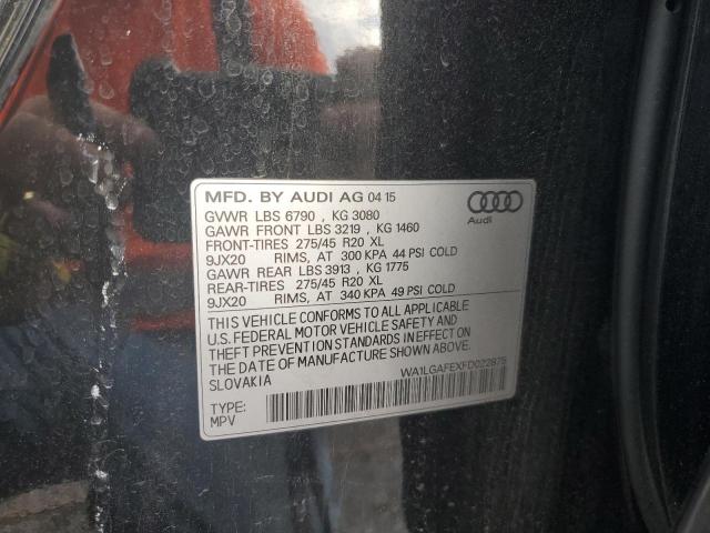 Photo 10 from auction – 2015 AUDI Q7 PREMIUM with VIN WA1LGAFEXFD022875