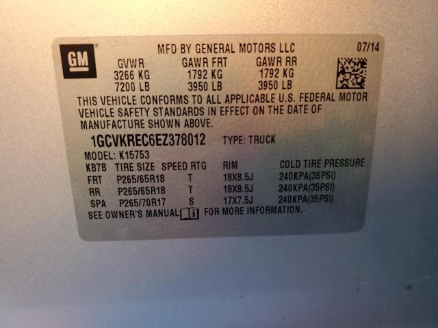 Photo 10 from auction – 2014 CHEVROLET SILVERADO with VIN 1GCVKREC6EZ378012