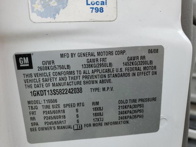 Photo 10 from auction – 2008 GMC ENVOY with VIN 1GKDT13S582242038