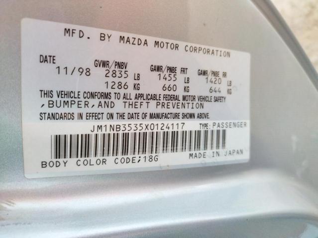 Photo 10 from auction – 1999 MAZDA MX-5 MIATA with VIN JM1NB3535X0124117