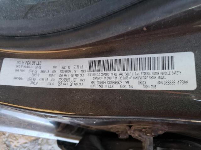 Photo 10 from auction – 2019 RAM 1500 BIG H with VIN 1C6SRFFT3KN689872