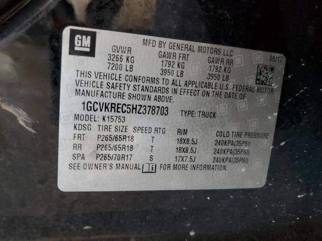 Photo 10 from auction – 2017 CHEVROLET SILVERADO with VIN 1GCVKREC5HZ378703