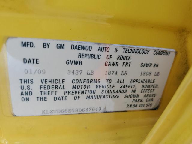 Photo 10 from auction – 2009 PONTIAC G3 with VIN KL2TD66E59B647649