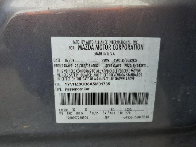 Photo 10 from auction – 2010 MAZDA 6 S with VIN 1YVHZ8CB8A5M01735