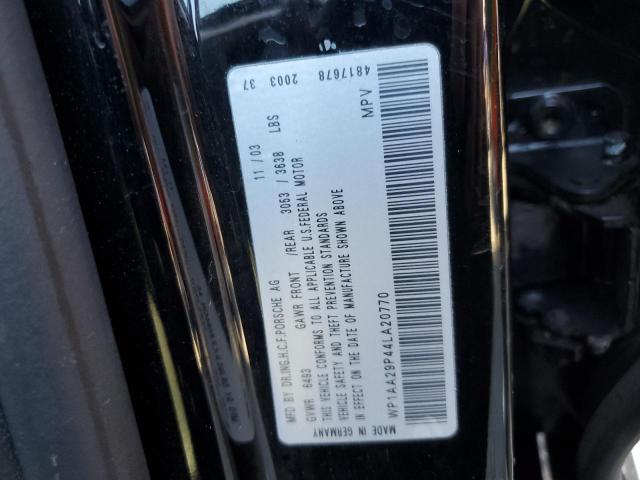 Photo 10 from auction – 2004 PORSCHE CAYENNE with VIN WP1AA29P44LA20770