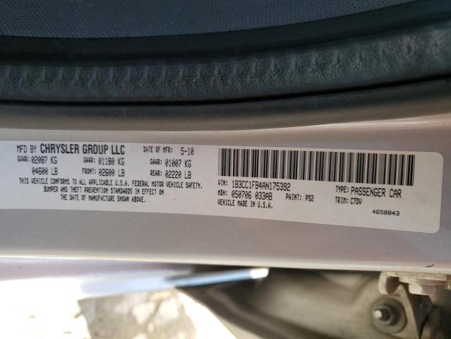Photo 10 from auction – 2010 DODGE AVENGER EX with VIN 1B3CC1FB4AN175392