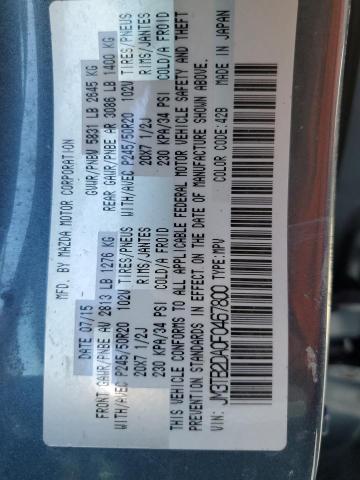 Photo 10 from auction – 2015 MAZDA CX-9 GRAND with VIN JM3TB2DA0F0467800