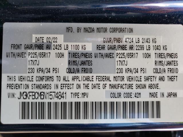 Photo 10 from auction – 2022 MAZDA CX-5 PREFE with VIN JM3KFBCM6N1574841