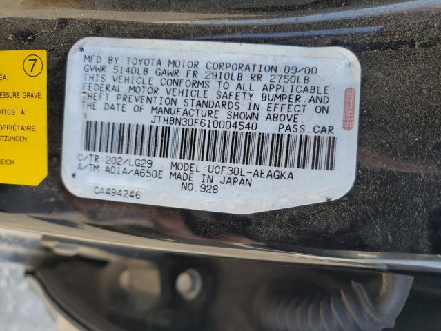 Photo 10 from auction – 2001 LEXUS LS 430 with VIN JTHBN30F610004540