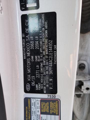 Photo 10 from auction – 2020 KIA FORTE GT with VIN 3KPF44AC2LE144952
