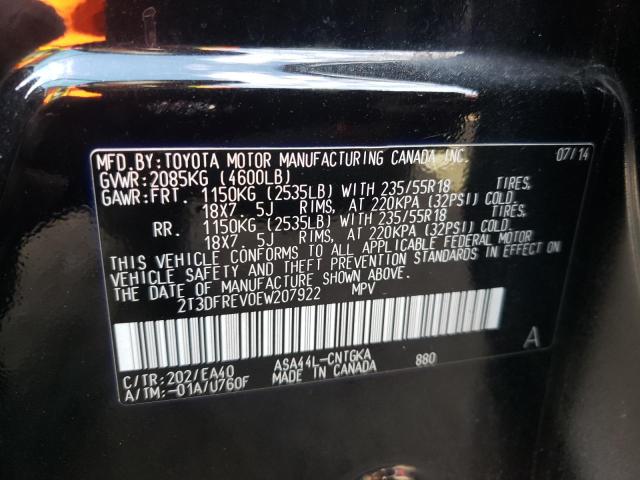 Foto 10 de la subasta – 2014 TOYOTA RAV4 LIMIT con VIN 2T3DFREV0EW207922