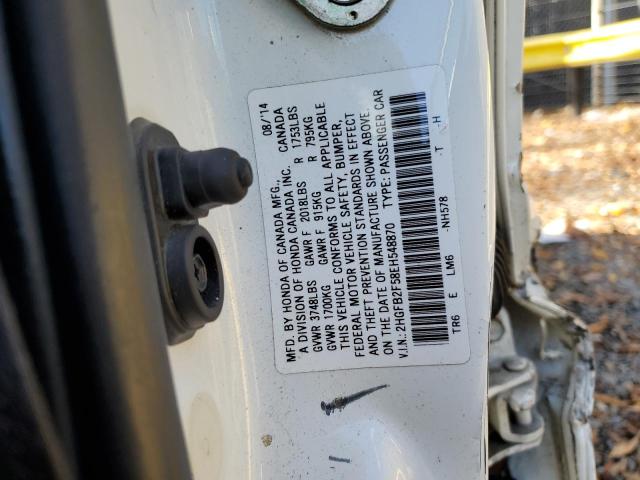 Photo 10 from auction – 2014 HONDA CIVIC LX with VIN 2HGFB2F58EH548870